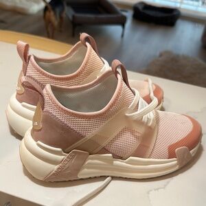 Moncler Pink and White Sneakers